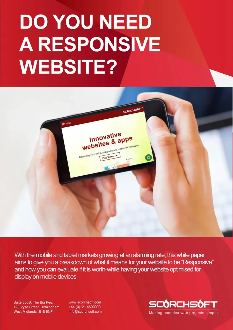 Cover of the Scorchsoft eGuide "Do you need a responsive website?"